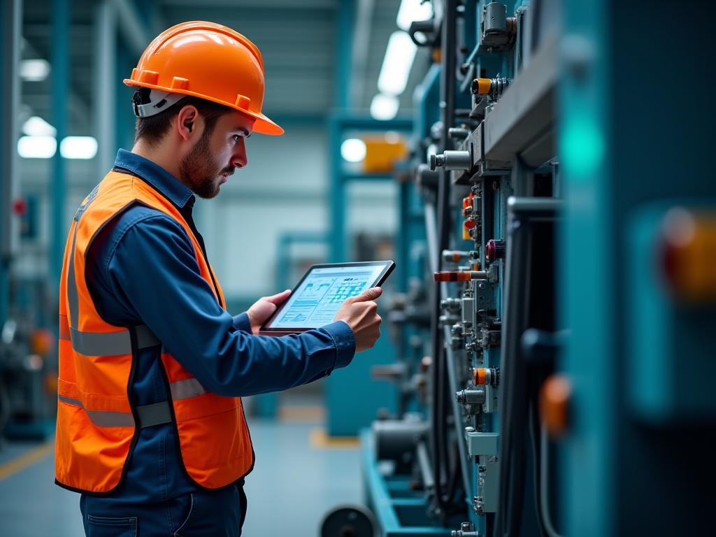 Técnico de mantenimiento con IoT